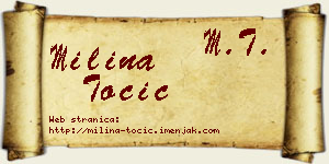 Milina Točić vizit kartica